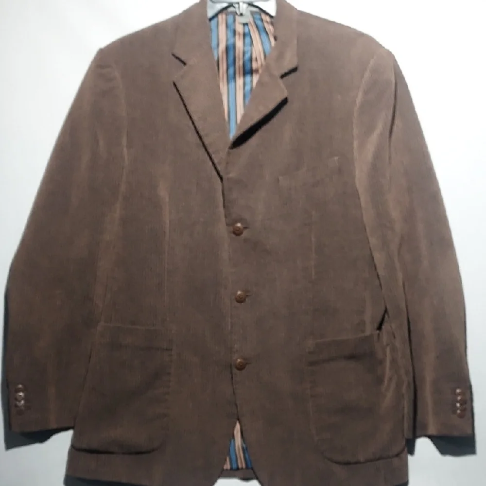 Johnston & Murphy 3-button corduroy‎ men's blazer brown size large